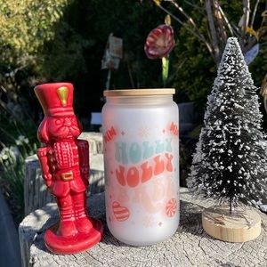 Holly jolly babe Christmas Libby beer can cup